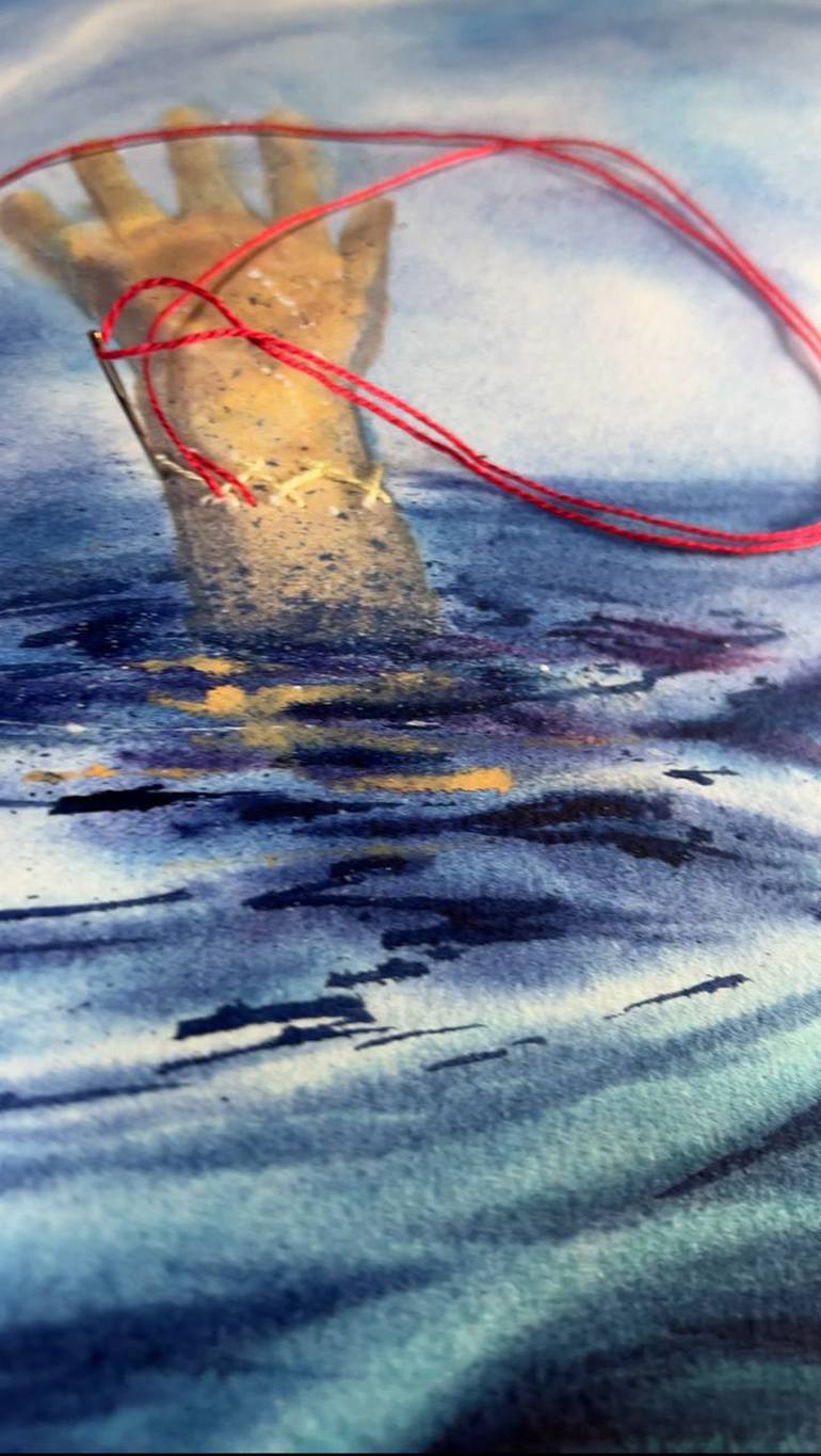 Original Abstract Seascape Painting by Alisa Vovk