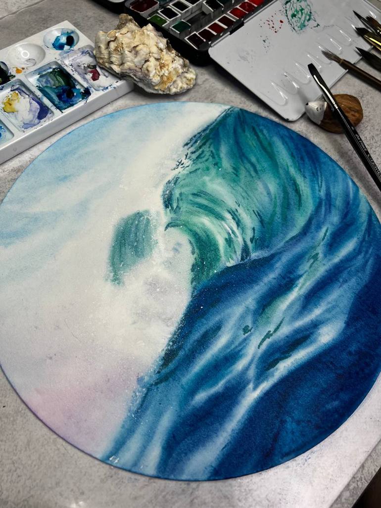 Original Photorealism Seascape Painting by Alisa Vovk