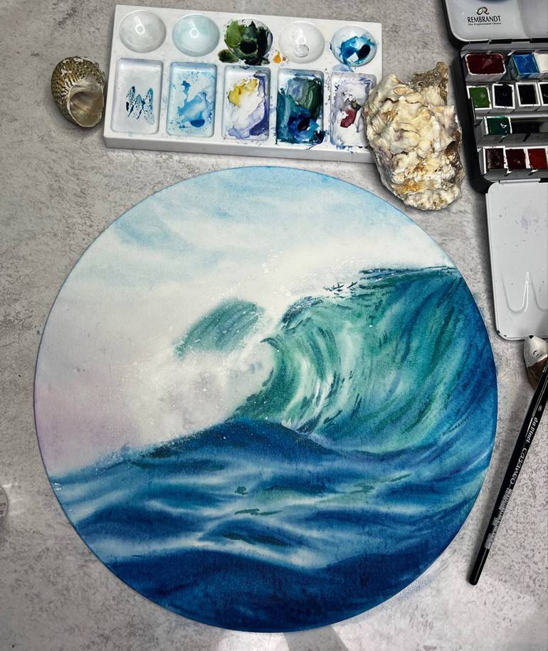 Original Photorealism Seascape Painting by Alisa Vovk