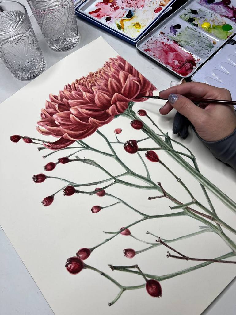 Original Conceptual Floral Painting by Alisa Vovk