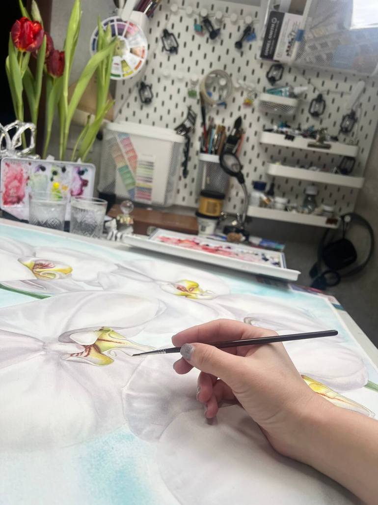Original Realism Floral Painting by Alisa Vovk