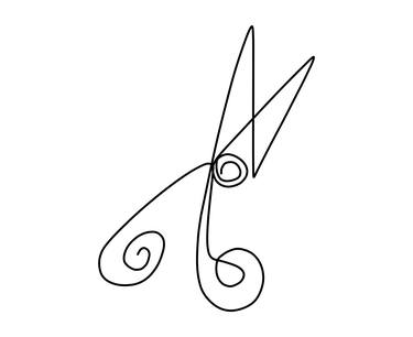 scissors one line art thumb