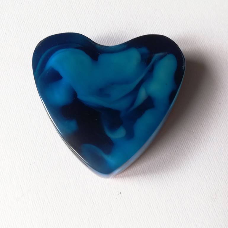 Blue Ripple Heart 2303 - Print