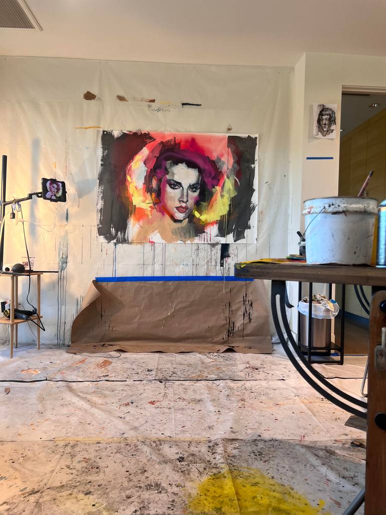 Original Abstract Expressionism Pop Culture/Celebrity Painting by Diana Bittar