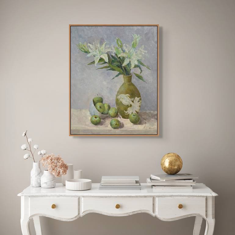 Original Impressionism Still Life Painting by Anna Novick