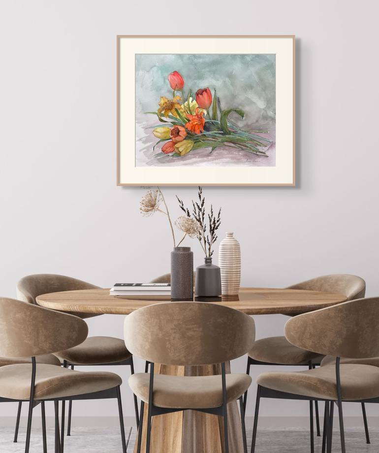 Original Floral Painting by Anna Novick