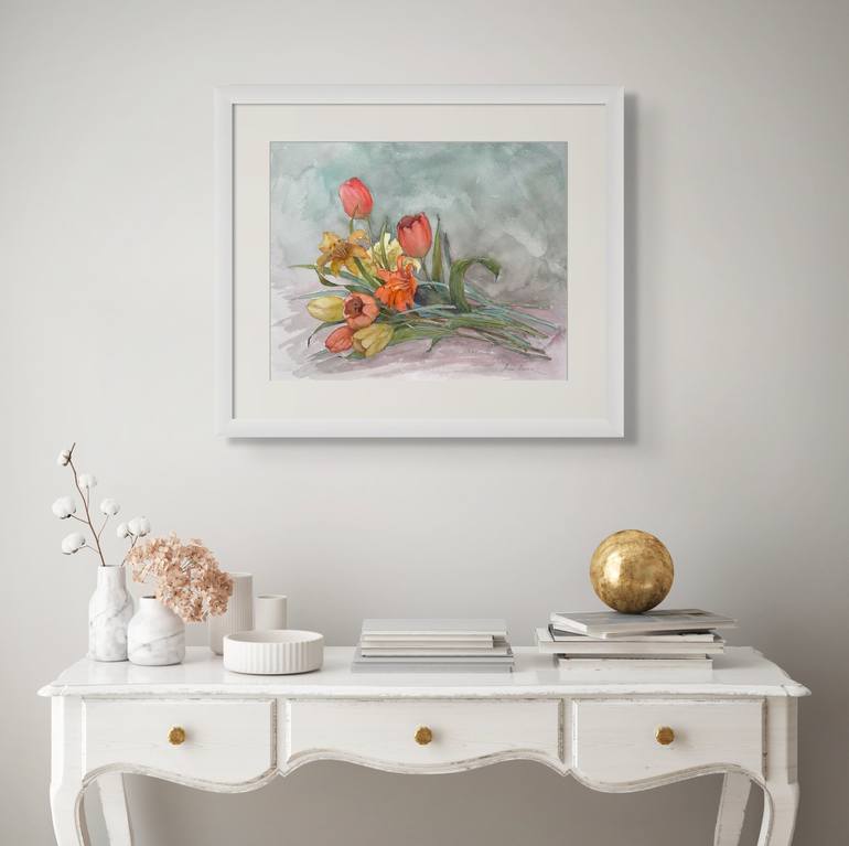 Original Floral Painting by Anna Novick