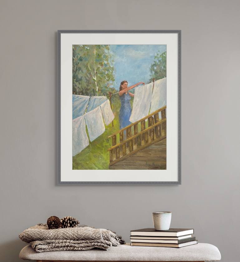 Original Impressionism Women Painting by Anna Novick