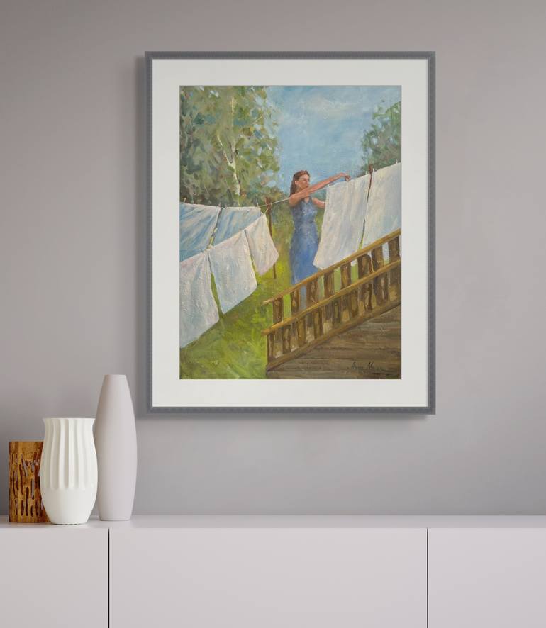 Original Impressionism Women Painting by Anna Novick