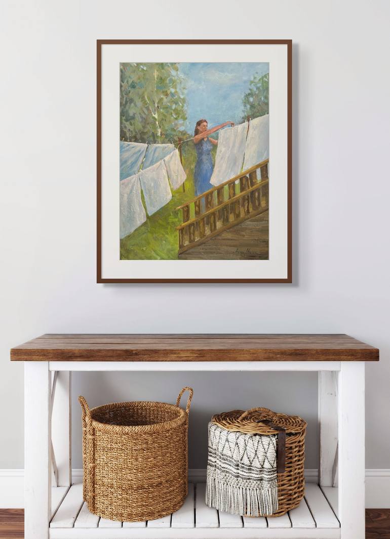 Original Impressionism Women Painting by Anna Novick