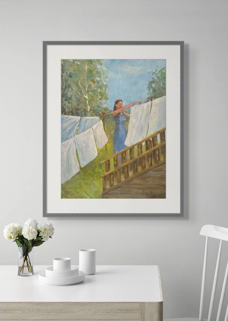 Original Impressionism Women Painting by Anna Novick