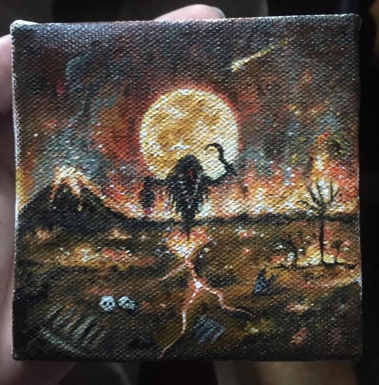 Original Abstract Expressionism Religion Painting by Tanishq Pratap Singh