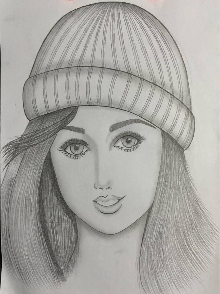 Beautiful Girl - pencil sketch Drawing by Bhagyashree Sagar