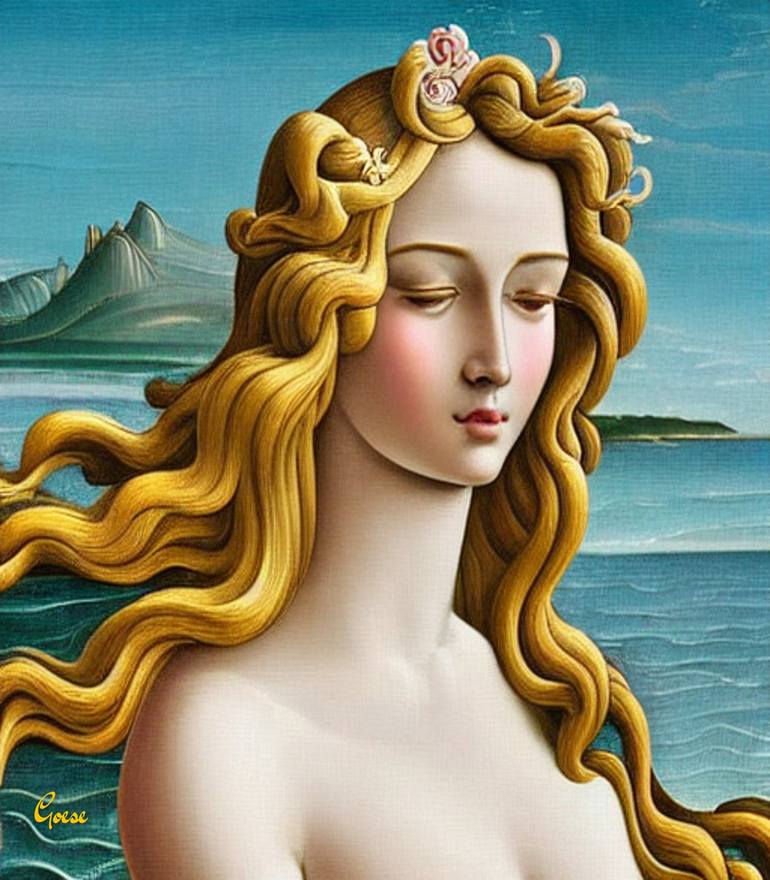 Venus By The Sea Created With AI Software Digital by John Goese