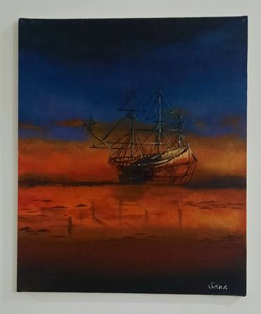 Print of Sailboat Paintings by Sana Ansari