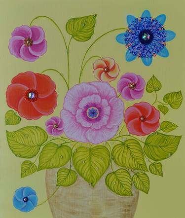 Print of Art Deco Floral Paintings by Vera Udalova