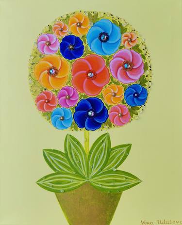 Print of Modern Floral Paintings by Vera Udalova