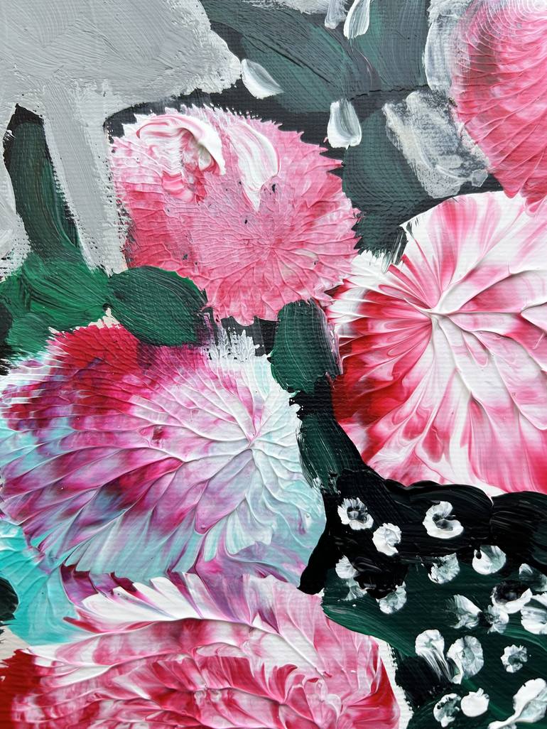 Original Abstract Floral Painting by Majlinda Tufina