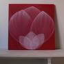 From serie of paintings inspired by flowers.
Transparent layers on red background.
On fine canvas which allows me to make fine structure painting.
My signature, date and title are written on the back of painting.
Finished with varnish to protect the painting from dust.
This painting is ready to hang.