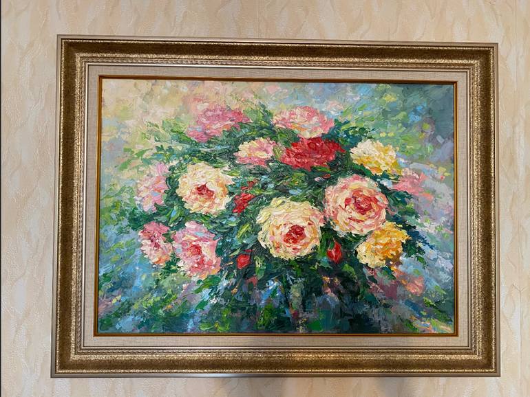 Original Impressionism Floral Painting by Arman Asatryan