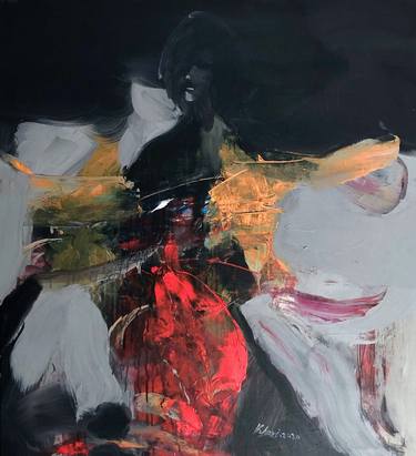 Original Abstract Expressionism Portrait Paintings by khaled ALKHANI
