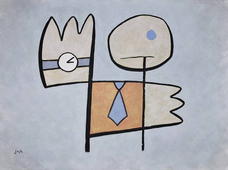 Original Time Painting by J Ahoy  Abstract Art on Paper  Ahead of time