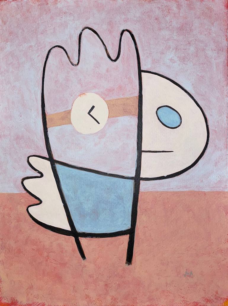 Original Time Painting by J Ahoy  Contemporary Art on Paper  Hands of time