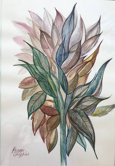 Original Art Deco Floral Paintings by Kseniia Glazz