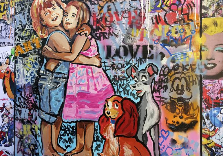 Original Street Art Love Painting by Wojciech Bąbski
