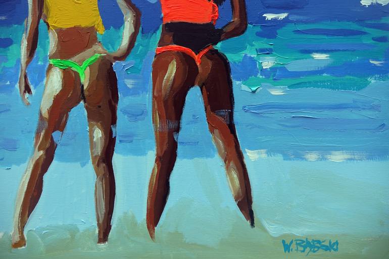 Original Abstract Beach Painting by Wojciech BąBski