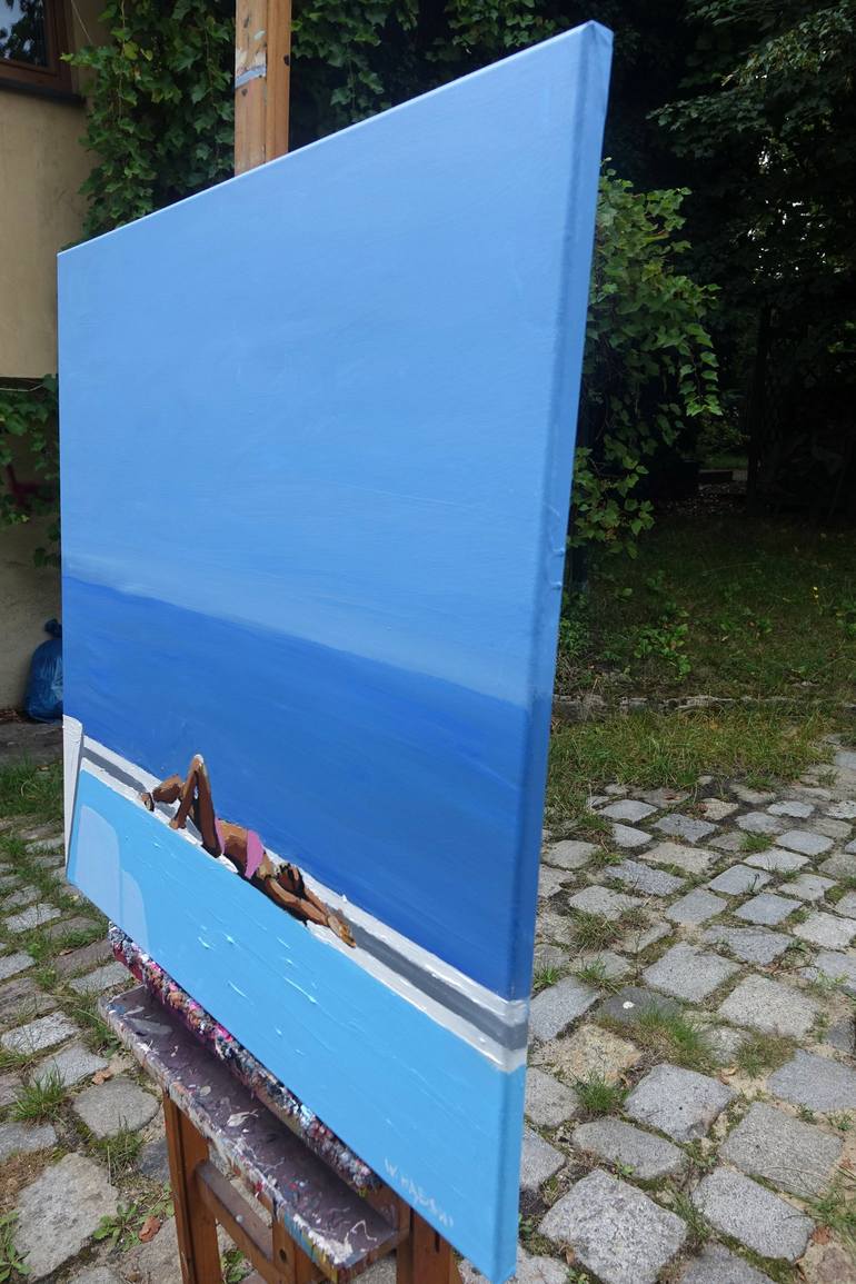 Original Contemporary Beach Painting by Wojciech Bąbski