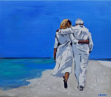 Original Figurative Beach Paintings by Wojciech Bąbski