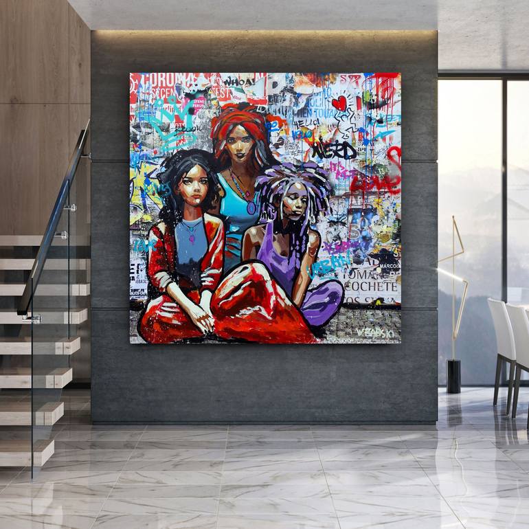 Original Street Art Women Painting by Wojciech Bąbski