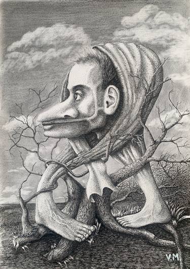 Original Surrealism Humor Drawings by Volodymyr Moldavskyi