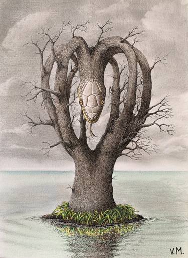 Original Surrealism Botanic Drawings by Volodymyr Moldavskyi