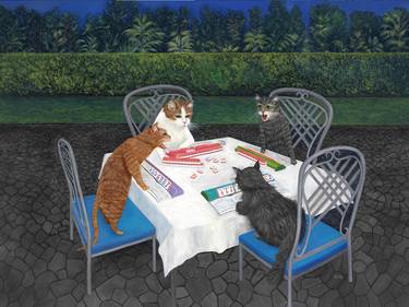 Print of Cats Paintings by Karen Zuk Rosenblatt