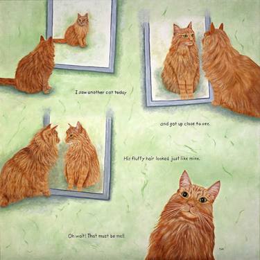 Print of Cats Paintings by Karen Zuk Rosenblatt