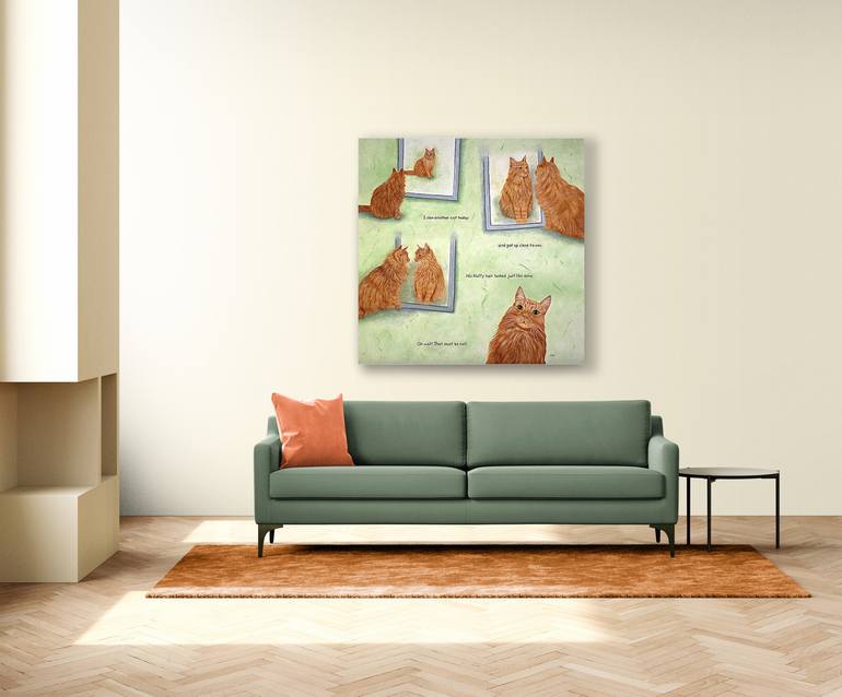 Original Illustration Cats Painting by Karen Zuk Rosenblatt