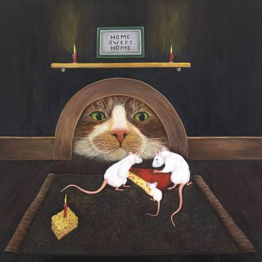 Original Realism Cats Paintings by Karen Zuk Rosenblatt