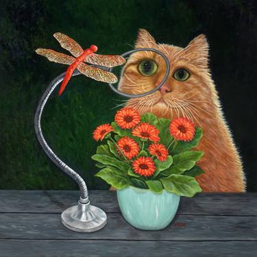 Original Fine Art Cats Paintings by Karen Zuk Rosenblatt