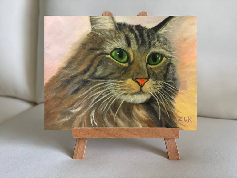 Original Contemporary Cats Painting by Karen Zuk Rosenblatt