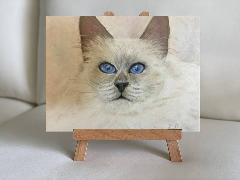 Original Cats Painting by Karen Zuk Rosenblatt