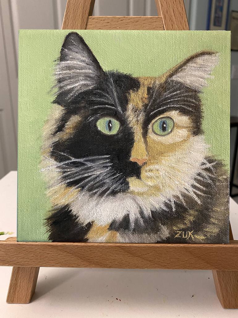 Original Cats Painting by Karen Zuk Rosenblatt