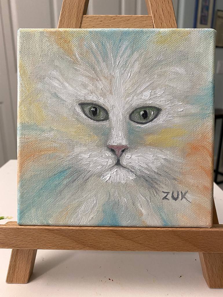 Original Contemporary Cats Painting by Karen Zuk Rosenblatt