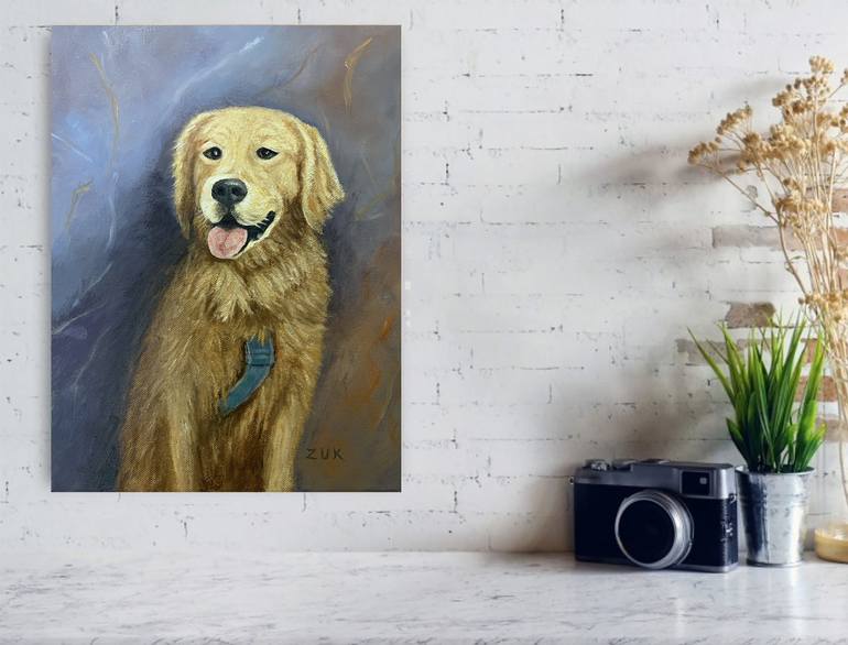 Original Fine Art Dogs Painting by Karen Zuk Rosenblatt