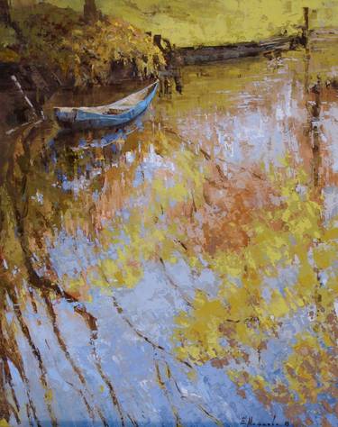 Original Expressionism Boat Paintings by Elena Mashajeva-Agraphiotis