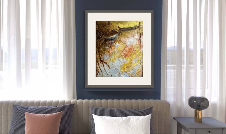 Original Expressionism Boat Painting by Elena Mashajeva-Agraphiotis