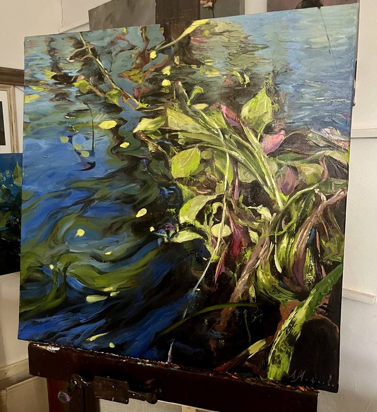 Original Abstract Expressionism Botanic Painting by Elena Mashajeva-Agraphiotis