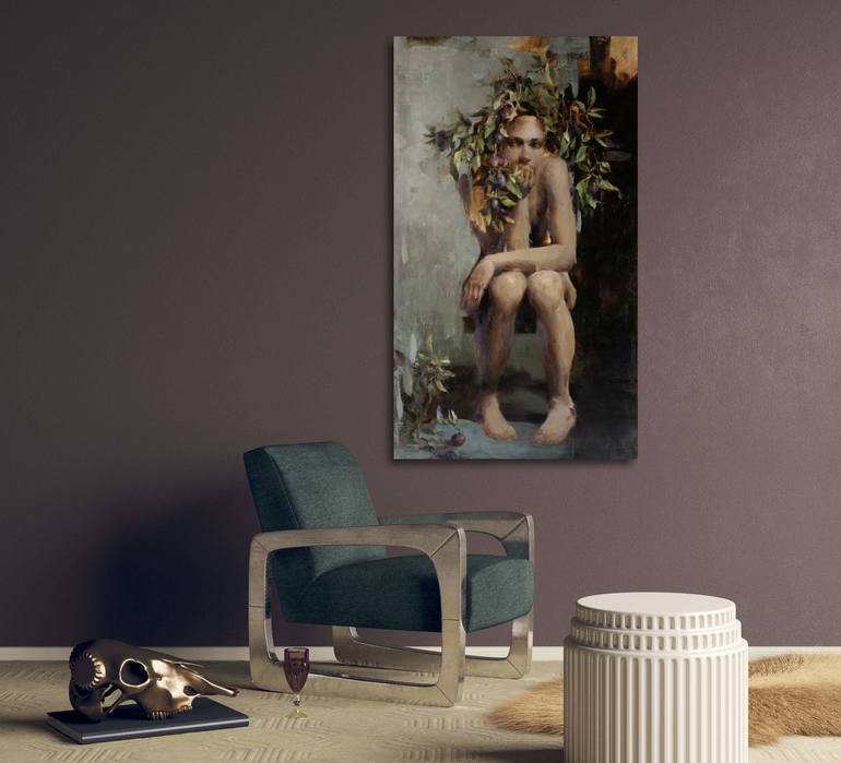 Original Impressionism Nude Painting by Elena Mashajeva-Agraphiotis