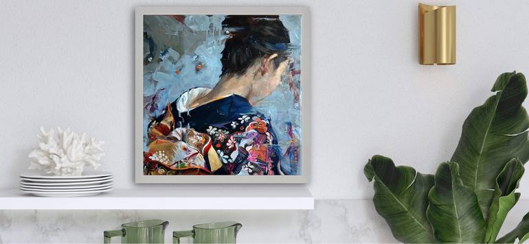 Original Impressionism Women Painting by Elena Mashajeva-Agraphiotis